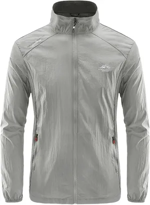 2025 Men Ultralight Sun Jacket UV Block Stand Collar Coat Long Sleeve Raglan Jackets SPF Summer Full Zipper Coats