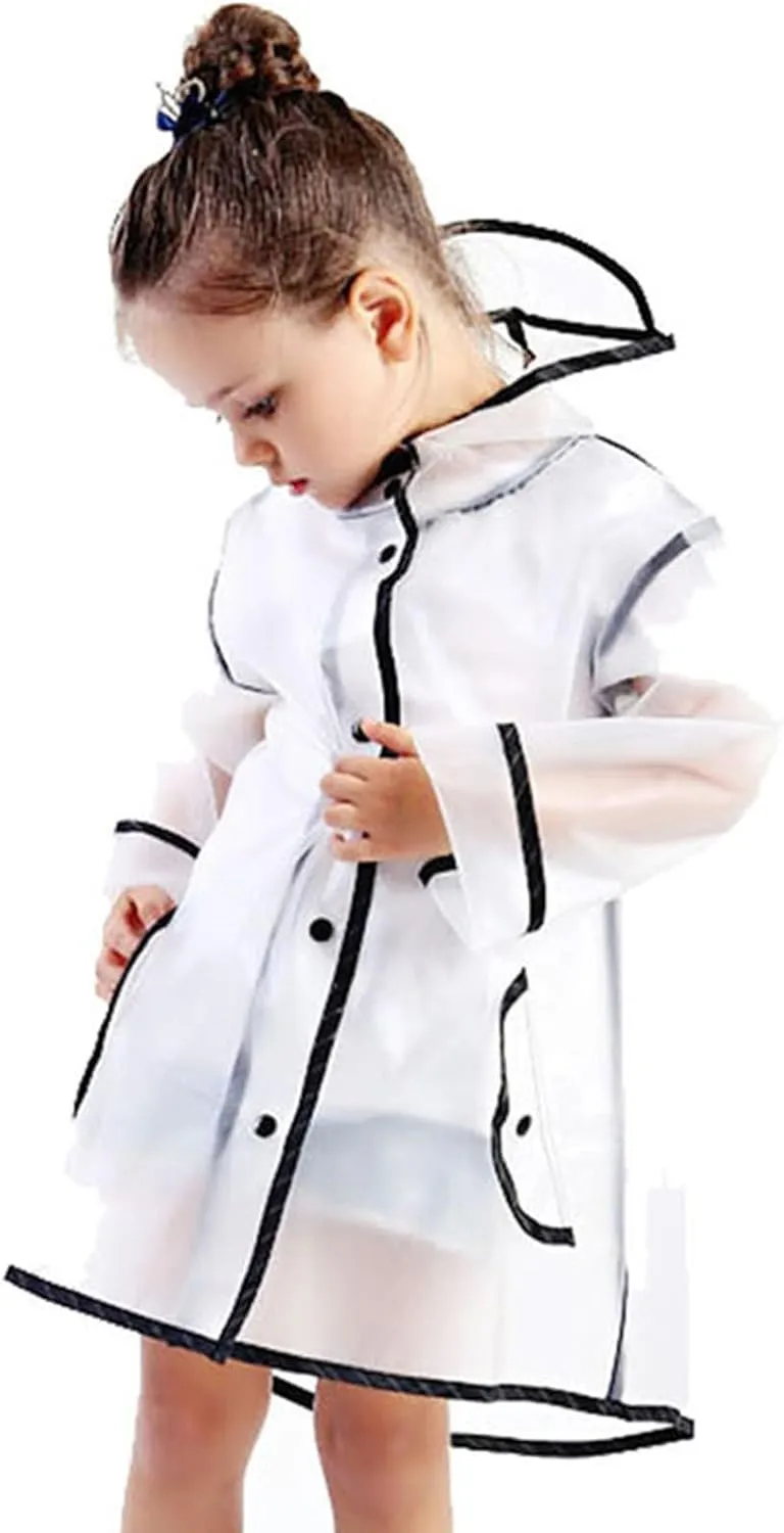 2025 Rain Wear Toddler Kids Windbreakers Rain Poncho Suit Raincoat Reusable Hooded Poncho Clear Raincoat Protective
