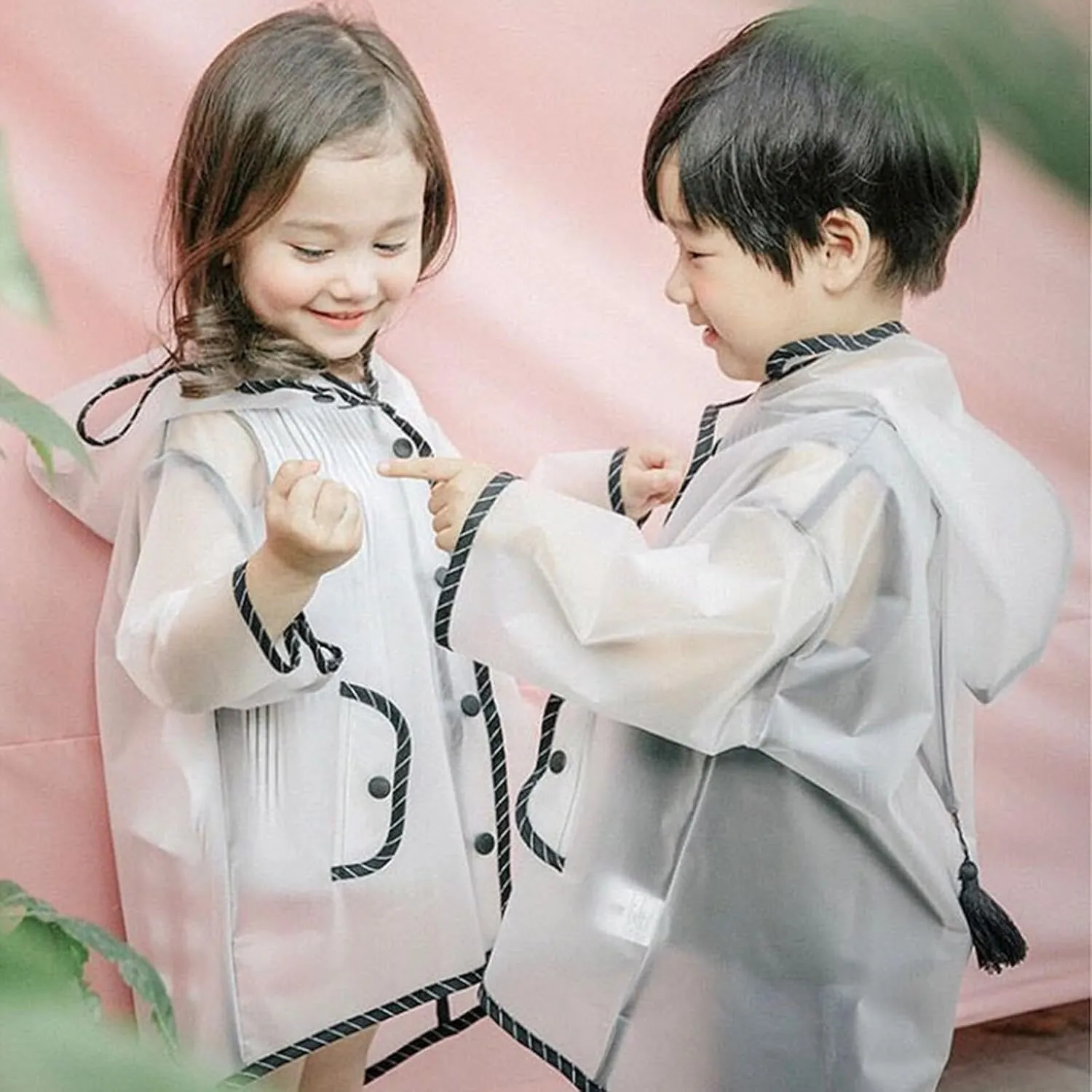2025 Rain Wear Toddler Kids Windbreakers Rain Poncho Suit Raincoat Reusable Hooded Poncho Clear Raincoat Protective
