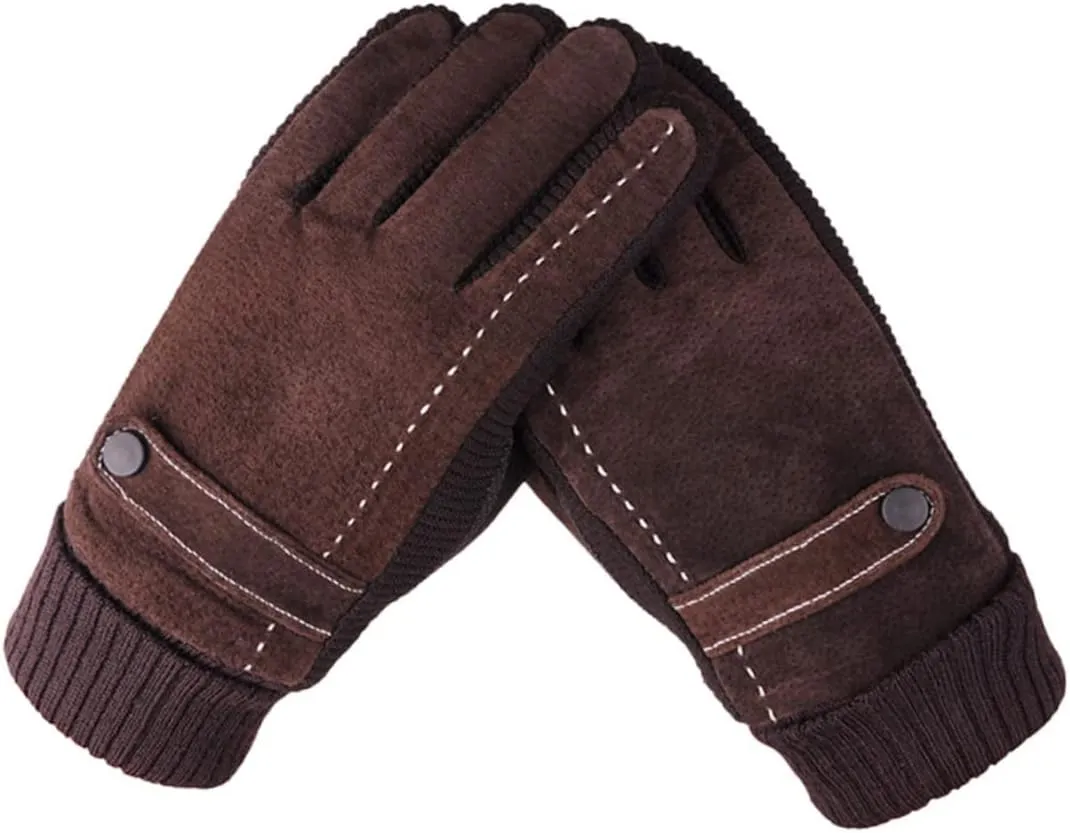 2pcs Men's Leather Gloves Men's Gloves Mittens Windproof Gloves
