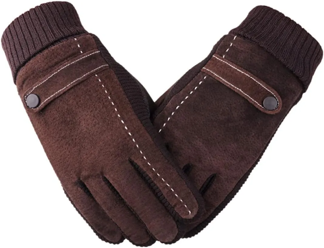 2pcs Men's Leather Gloves Men's Gloves Mittens Windproof Gloves