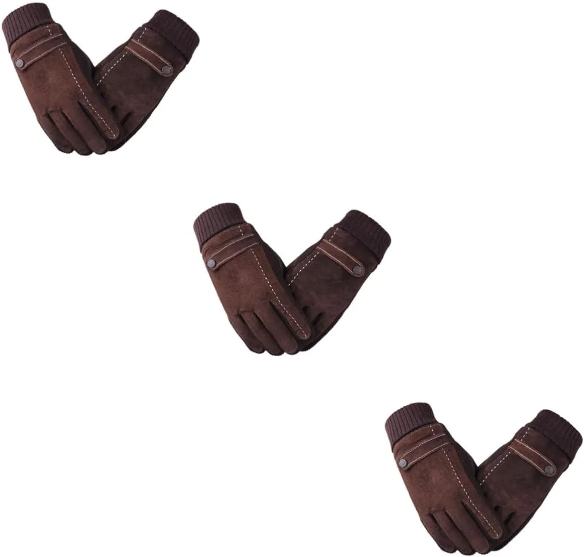 2pcs Men's Leather Gloves Men's Gloves Mittens Windproof Gloves