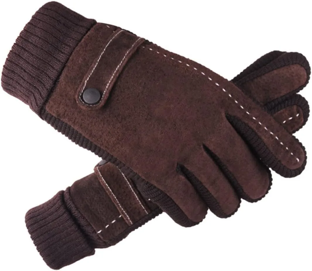 2pcs Men's Leather Gloves Men's Gloves Mittens Windproof Gloves