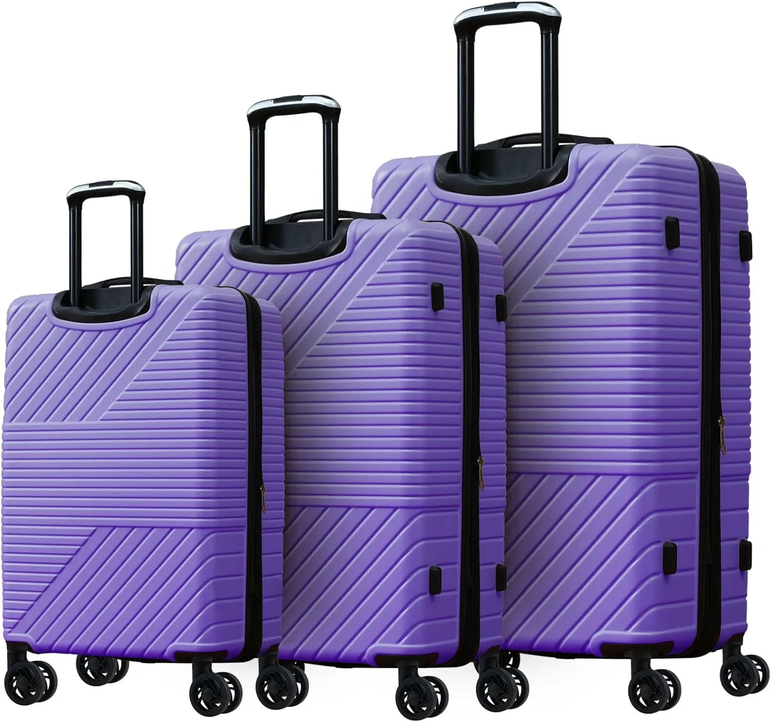 3 Pcs Luggage Sets Expandable Hardshell Luggage Set for Men and Women Lightweight Travel Suitcase with Double Spinner Wheels and TSA Lock, 20''24''28'' Purple