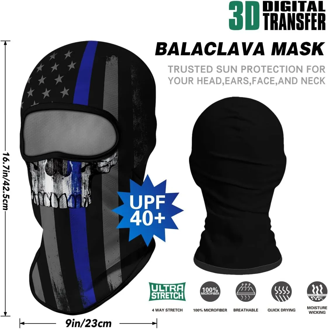 3D Balaclava Ski Mask Motorcycle Full Face Mask Outdoor Tactical Hood Headwear Mask Men Women for Halloween Cycling