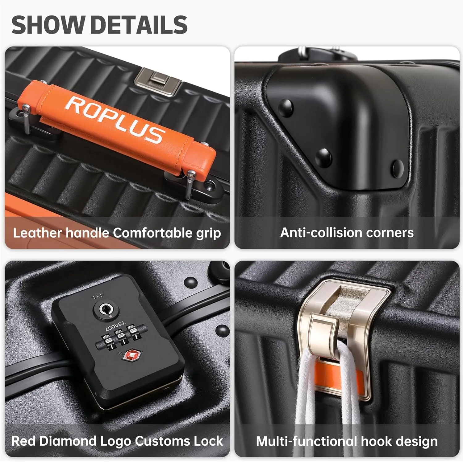 Aluminium Frame Checked- In Luggage with Smooth Jelly Wheels, Hardside Zipperless Rolling Suitcase with TSA Lock (Black, 28-Inch)