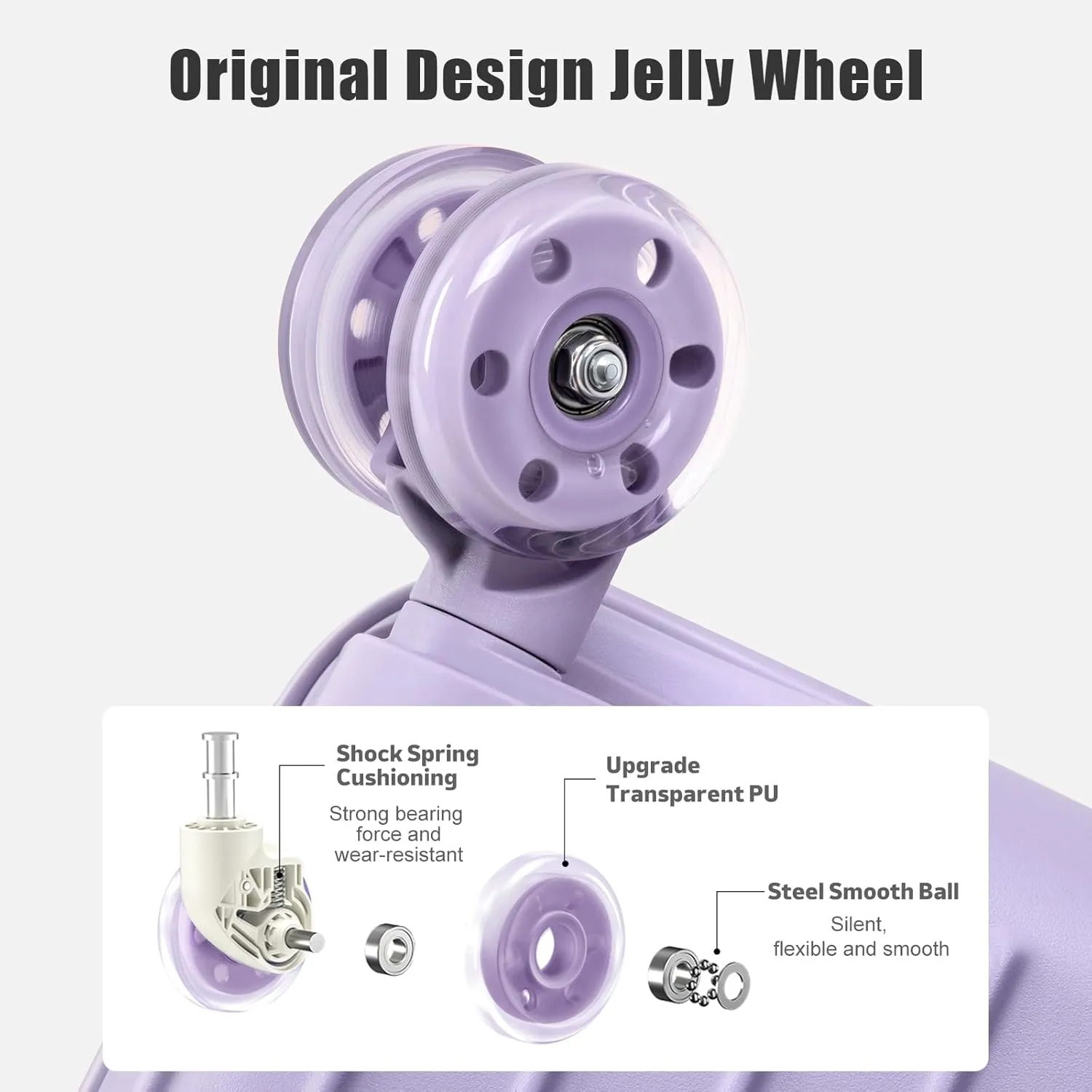 Aluminium Frame Checked-Luggage with Smooth Jelly Wheels, Hardside Zipperless Rolling Suitcase with TSA Lock (Purple, 28-Inch)