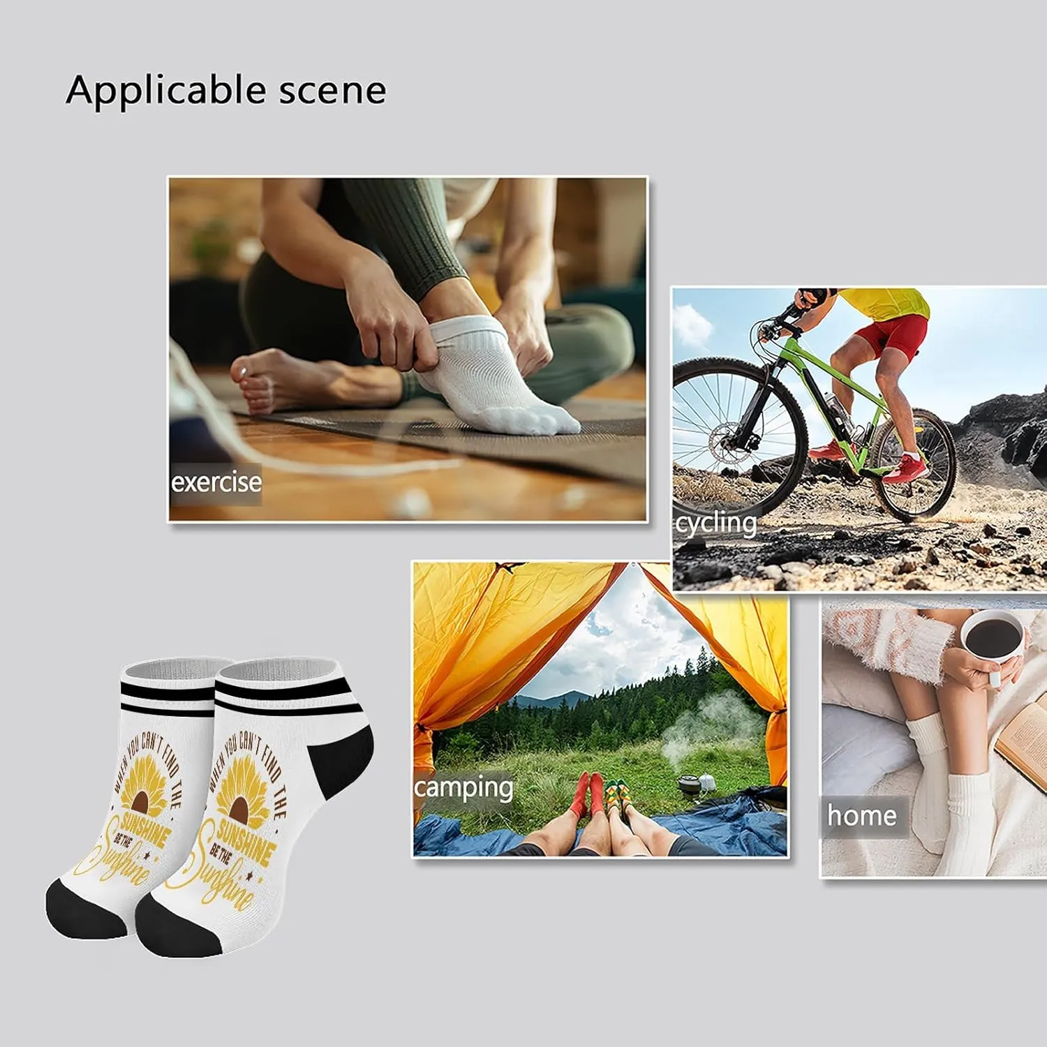 Always Bring Your Own Sunshine Mens Cotton Socks Crew Women Sock