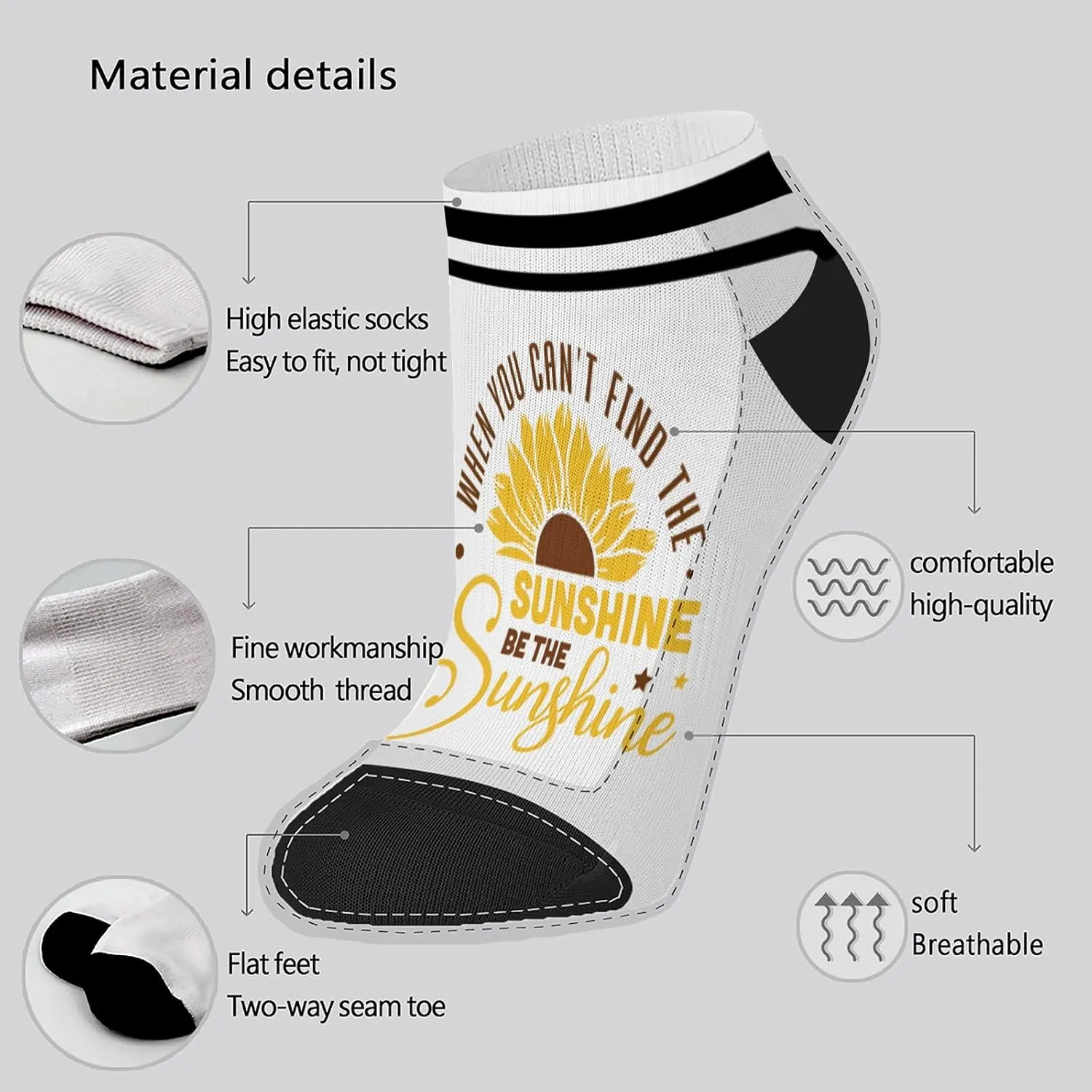 Always Bring Your Own Sunshine Mens Cotton Socks Crew Women Sock