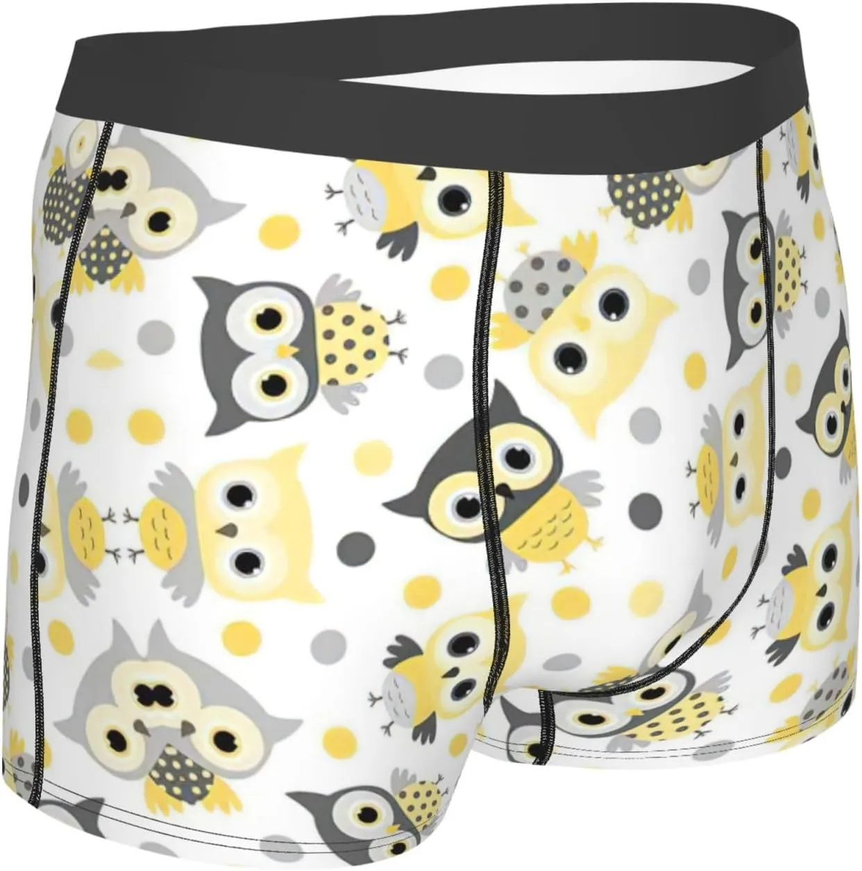 Animal Cartoon Owls Cute Boxer Briefs, Moisture Wicking & Breathable,Underwear for Men
