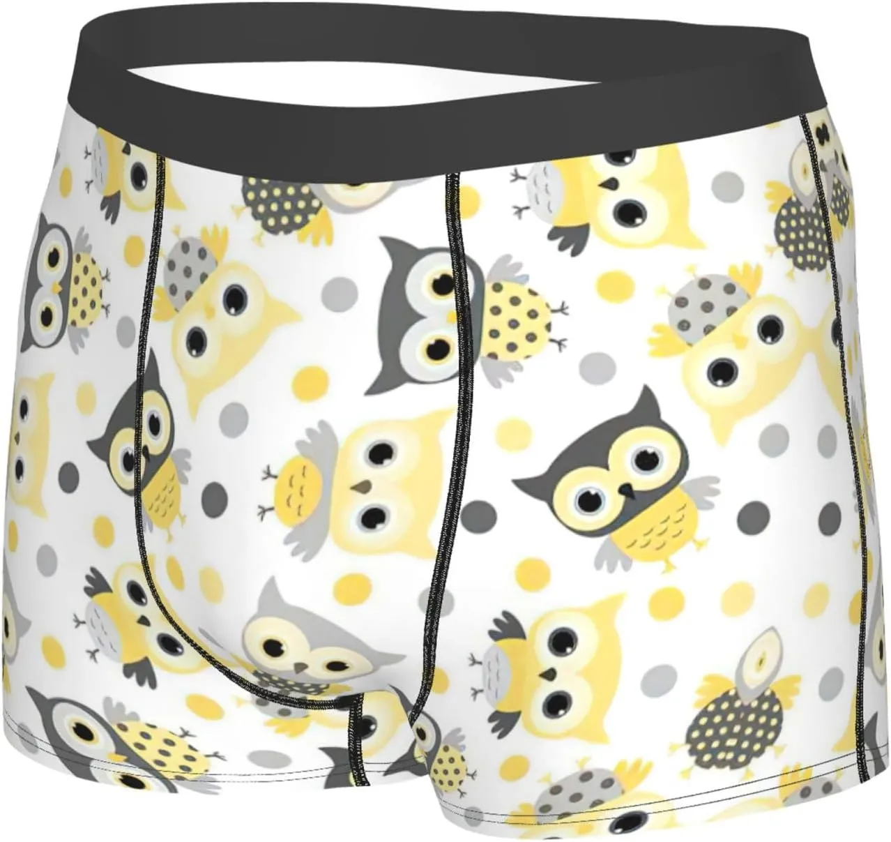 Animal Cartoon Owls Cute Boxer Briefs, Moisture Wicking & Breathable,Underwear for Men