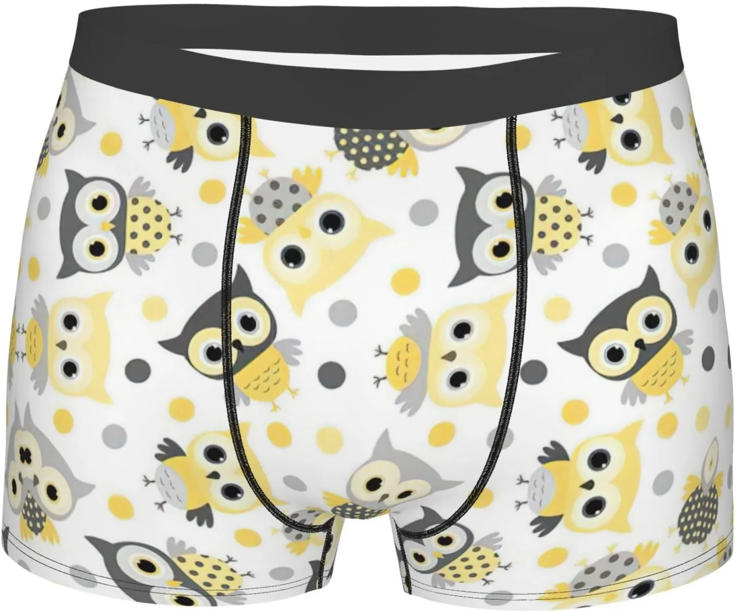 Animal Cartoon Owls Cute Boxer Briefs, Moisture Wicking & Breathable,Underwear for Men