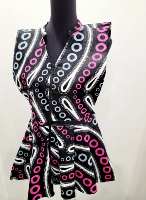 Ankara Sleeveless Peplum Top