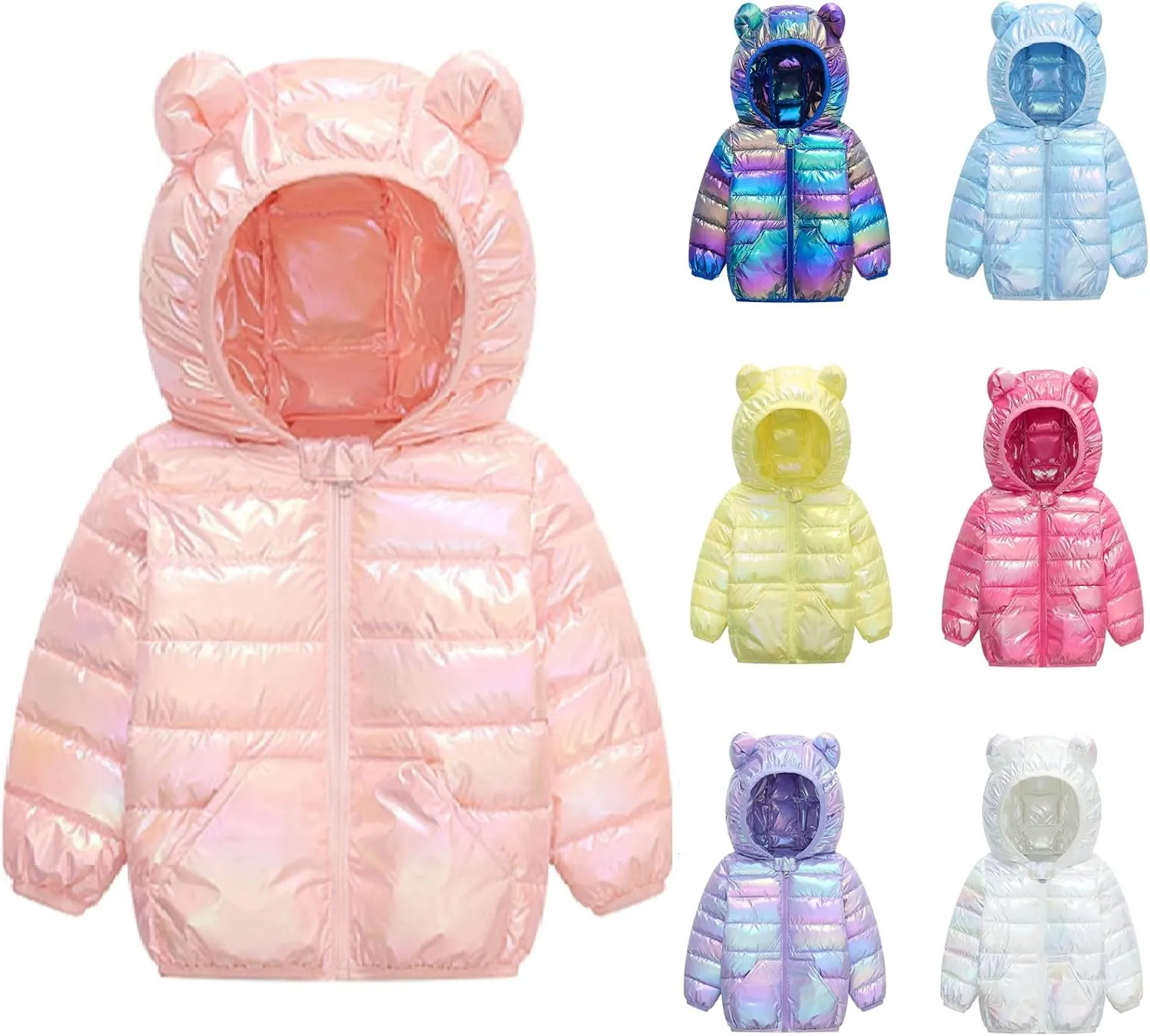 Baby Kids Winter Coat Puffer Down Jacket Windproof Light Winter Jacket Coat Hooded Outwear Windproof