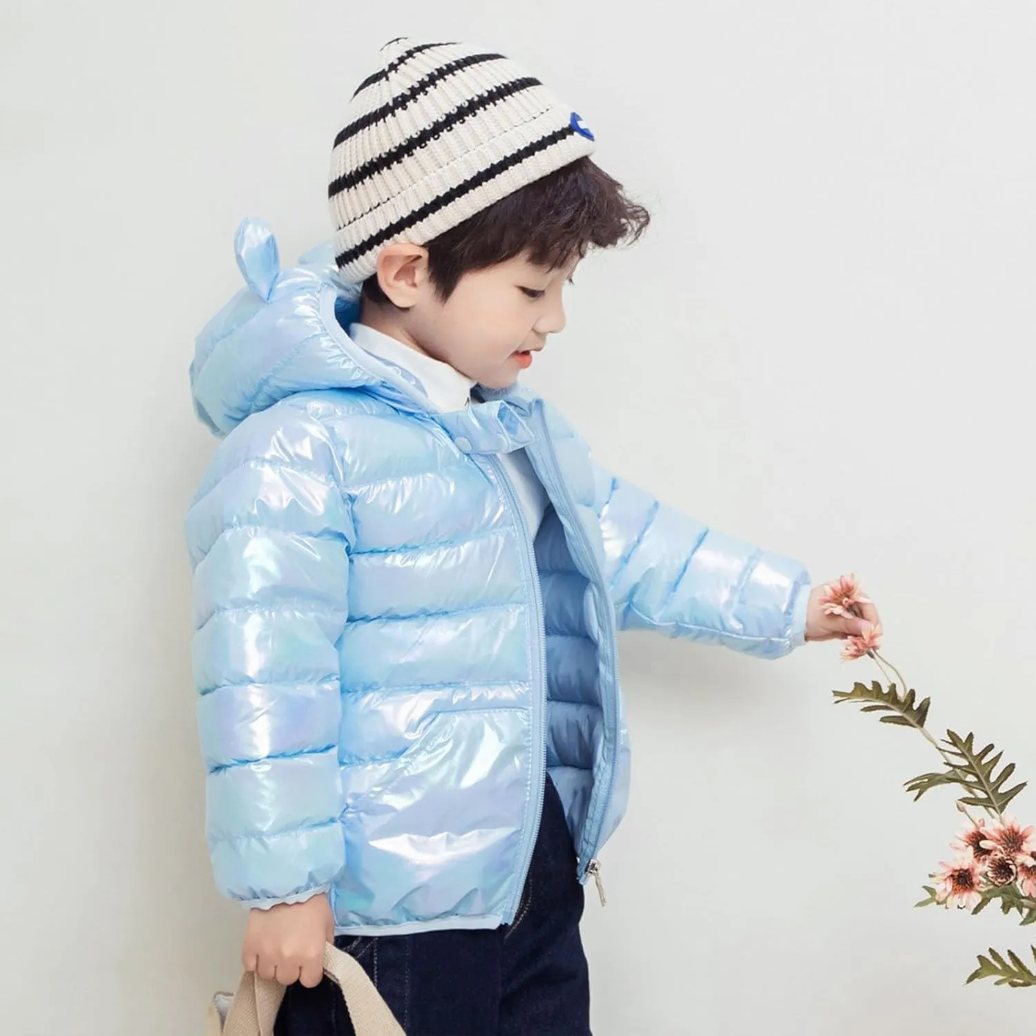 Baby Kids Winter Coat Puffer Down Jacket Windproof Light Winter Jacket Coat Hooded Outwear Windproof