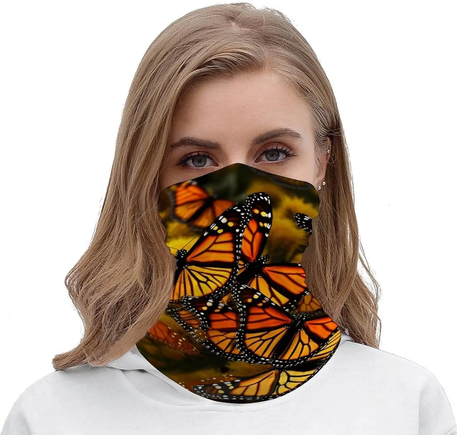 Balaclava Comfortable Breathable Flowers And Horses Hand Drawn Neck Gaiter for Outdoor Sports (All-Season Use)