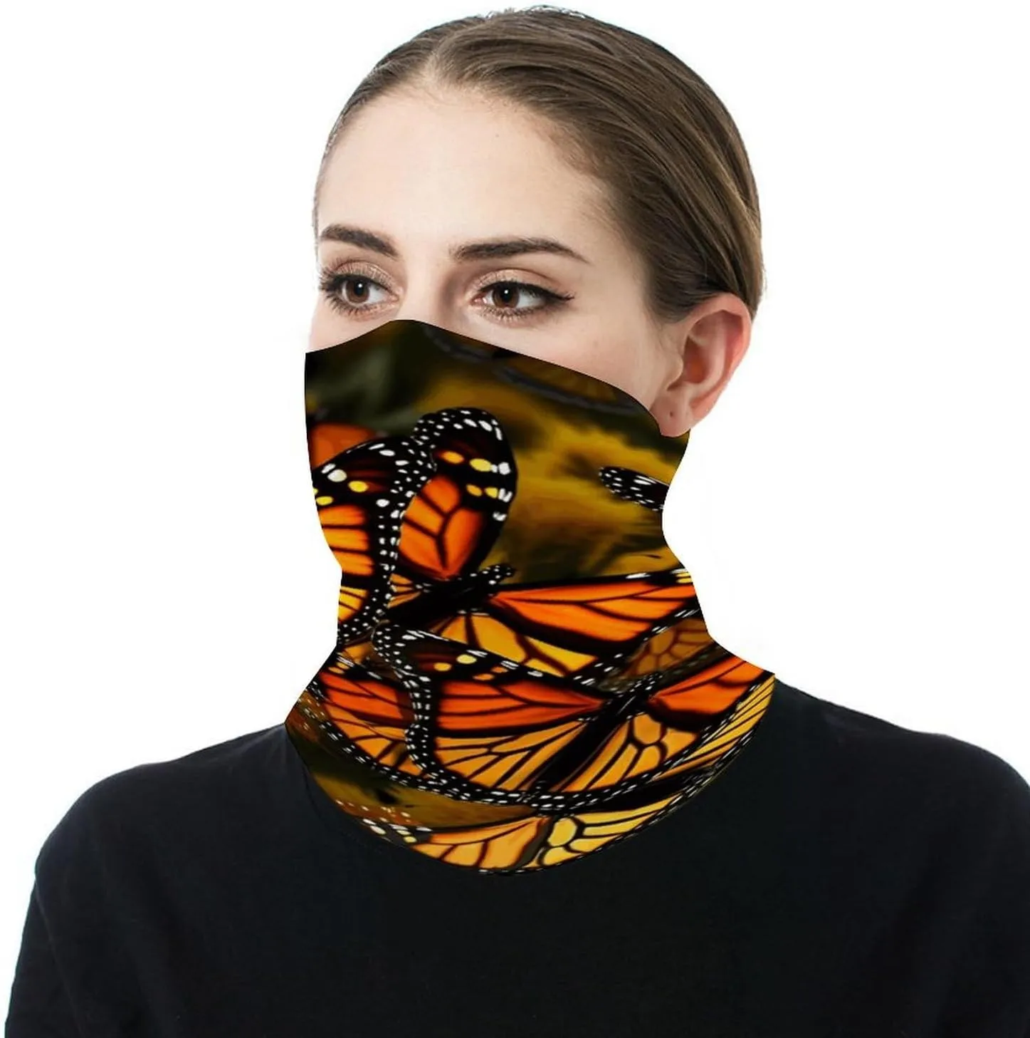 Balaclava Comfortable Breathable Flowers And Horses Hand Drawn Neck Gaiter for Outdoor Sports (All-Season Use)