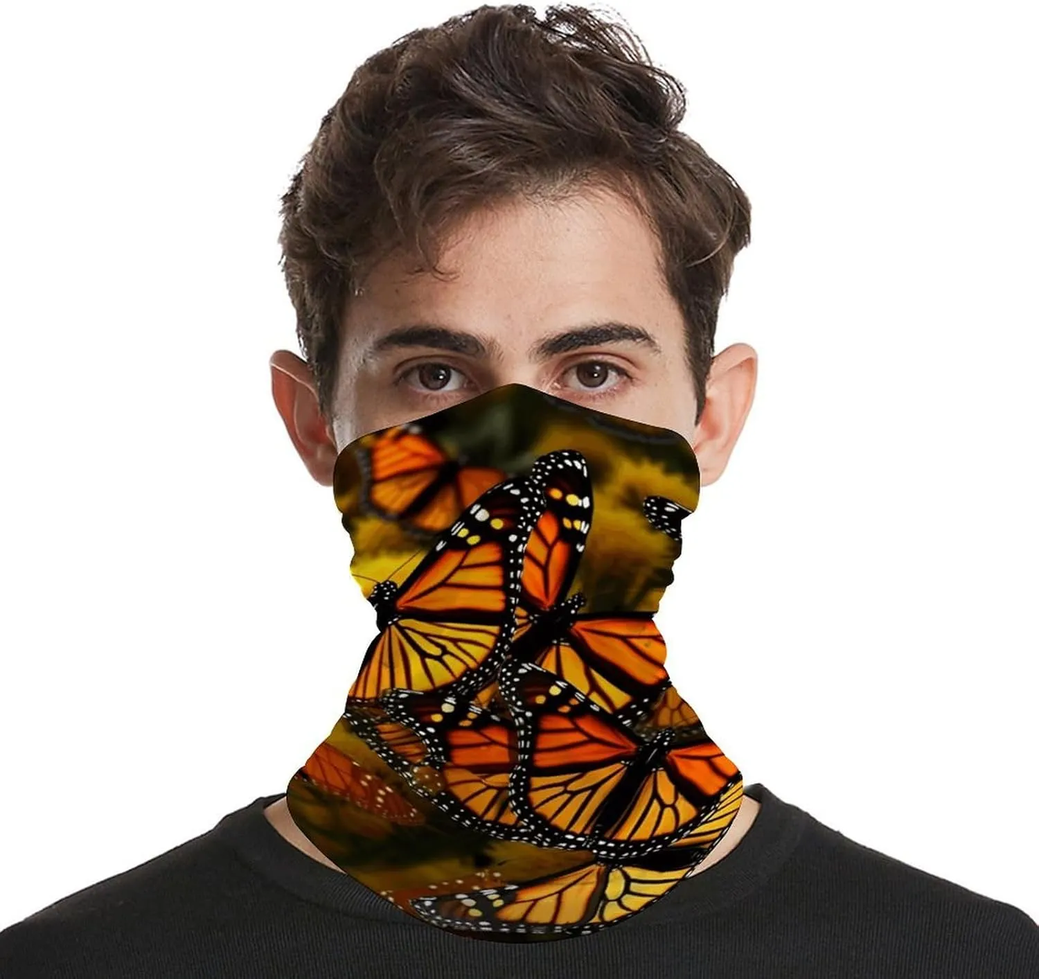 Balaclava Comfortable Breathable Flowers And Horses Hand Drawn Neck Gaiter for Outdoor Sports (All-Season Use)