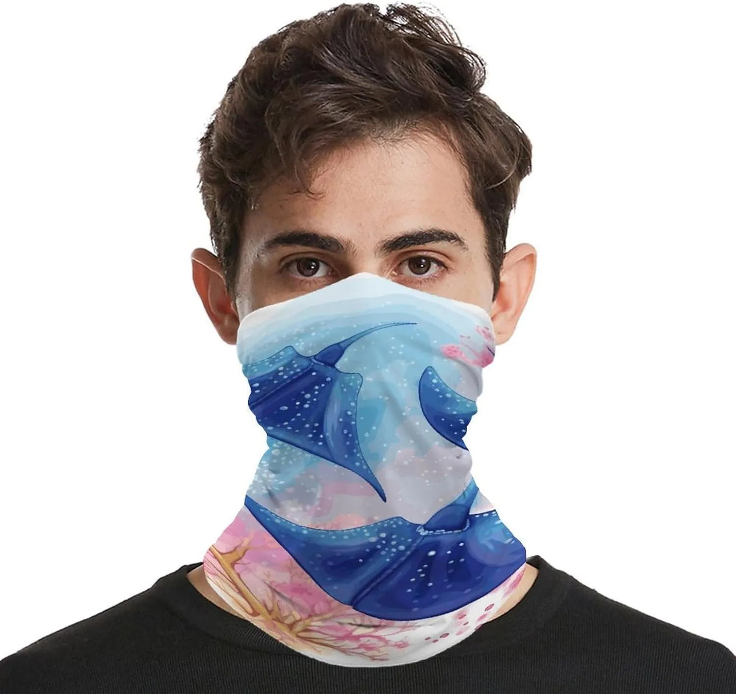 Balaclava Comfortable Breathable Sea Animals Stingrays Neck Gaiter for Outdoor Sports (All-Season Use)