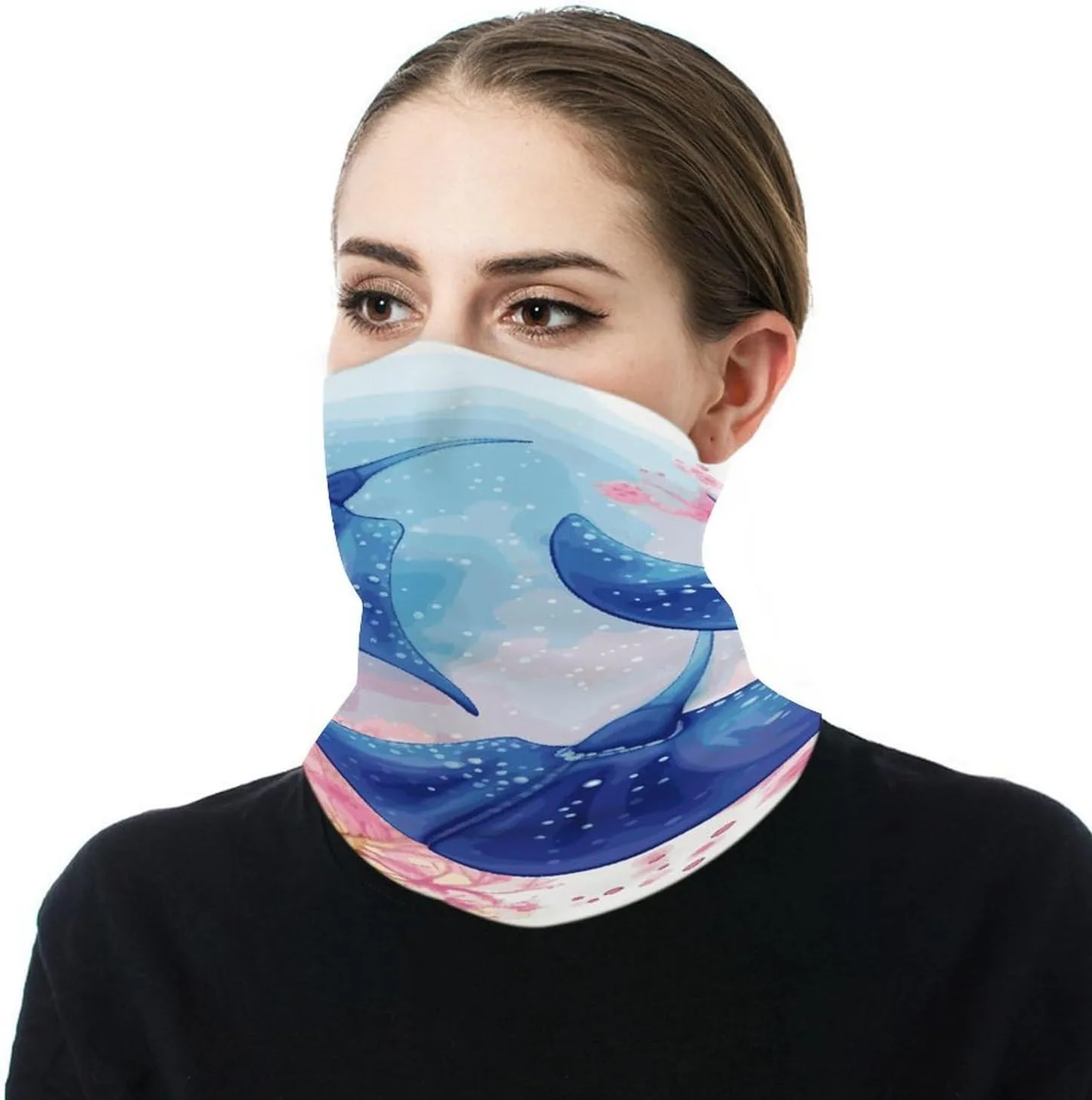 Balaclava Comfortable Breathable Sea Animals Stingrays Neck Gaiter for Outdoor Sports (All-Season Use)