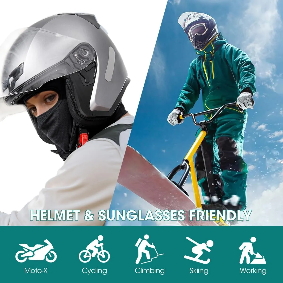 Balaclava Face Mask, 2 Pack Summer Cooling Mask, Sun Protection Breathable Helmet Liner for Cycling Outdoor Sports Men Women