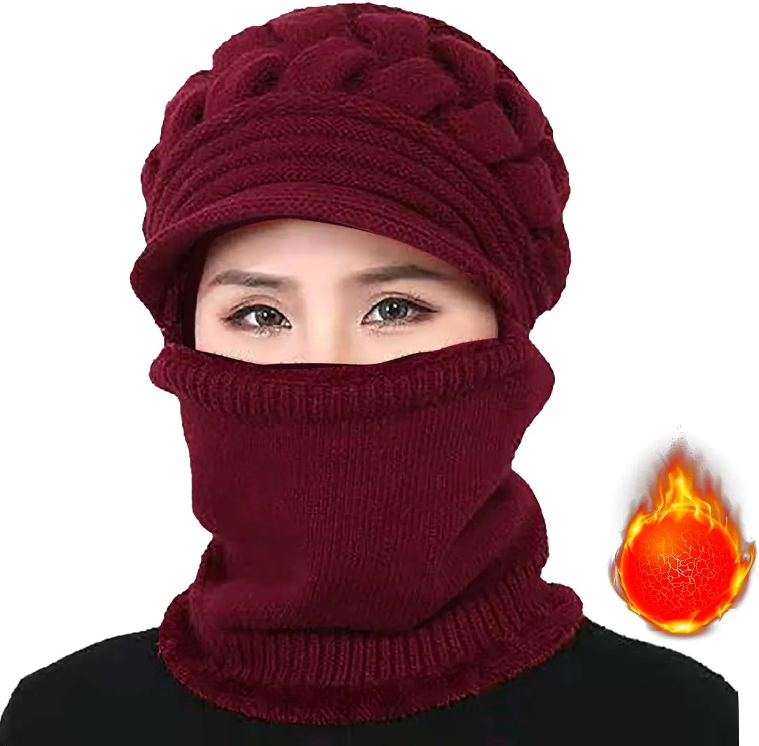 Balaclava Ski Face Mask for Men Women, Thermal Neck Protection, Breathable Face Cover Cap Scarf for Winter Hat Scarf