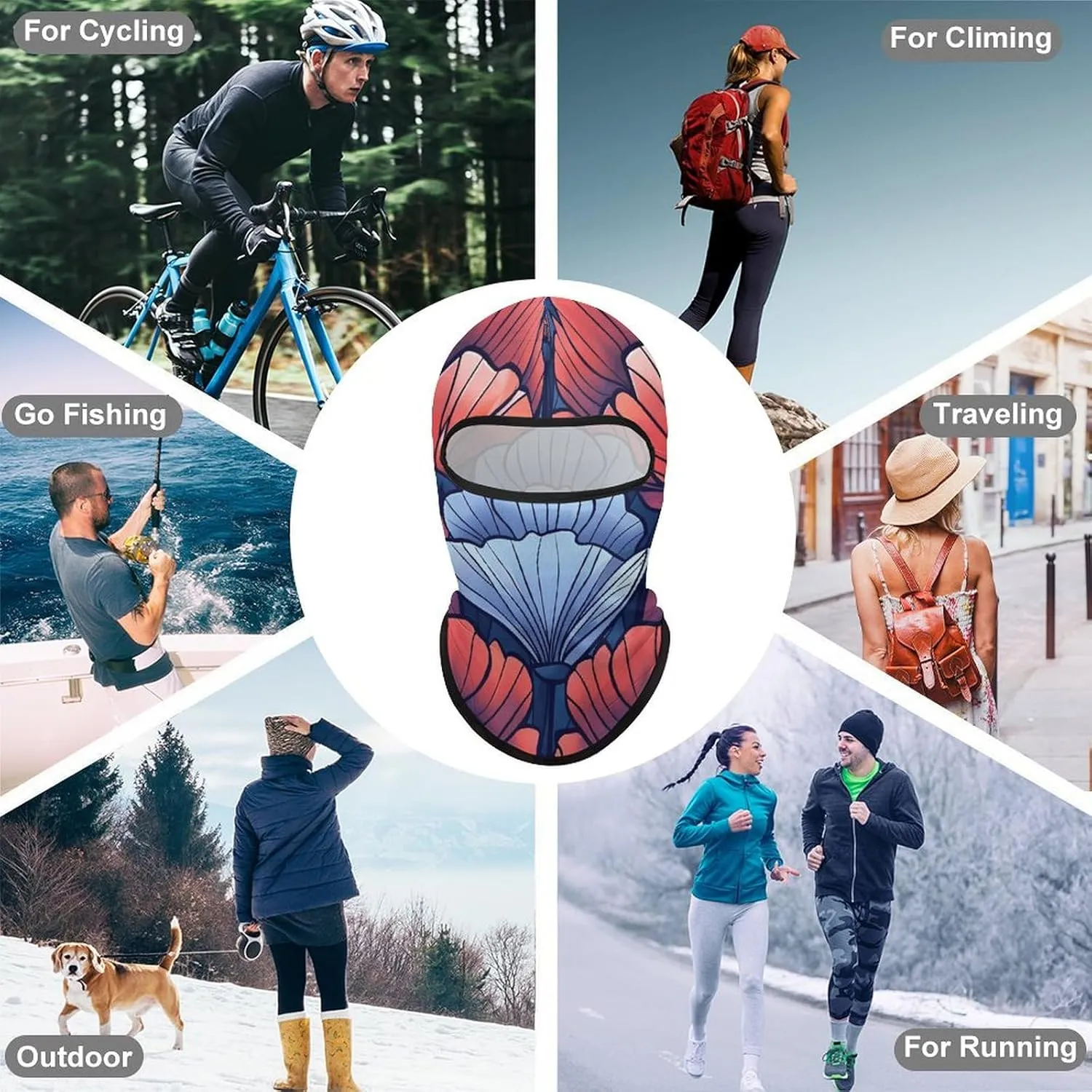 Balaclava Ski Mask - Full Face Cover Music Neck Gaiter, Lightweight Head Scarf for Sports
