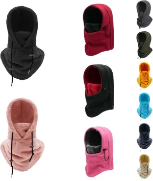 Balaclava Winter Ski Mask for Men Women, Fleece Face Mask Cap Neck Windproof Hooded Scarf Cold Weather Warm Face Cover