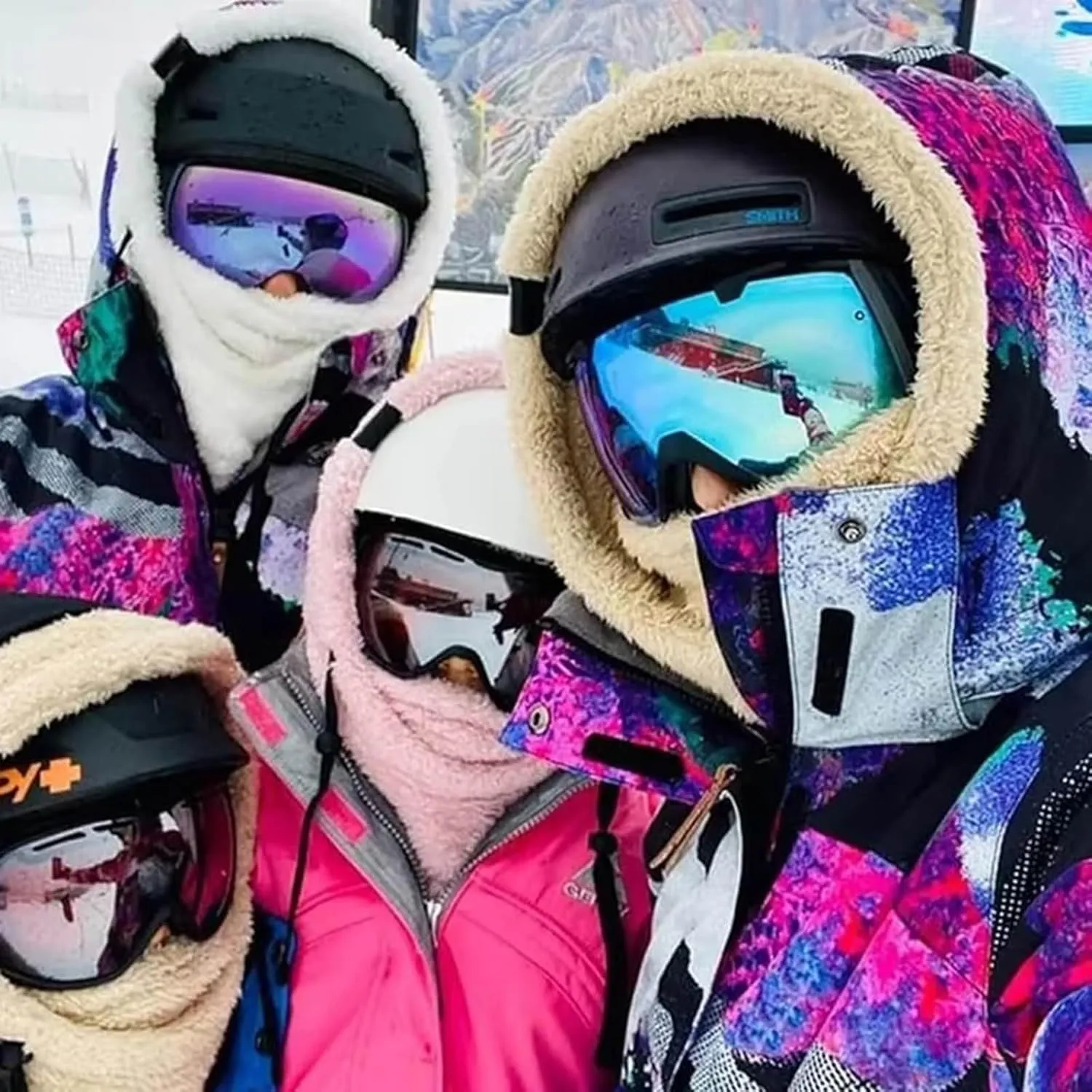 Balaclava Winter Ski Mask for Men Women, Fleece Face Mask Cap Neck Windproof Hooded Scarf Cold Weather Warm Face Cover