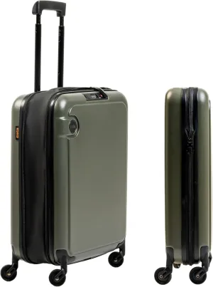 BARA Expandable Hardside Carry-On Luggage, Airline Approved Suitcase with Wheels, 20-Inch Spinner with Four Spinner Wheels, Scratch-Resistant Rolling Luggage with USB Port & TSA Lock, Hunter Green