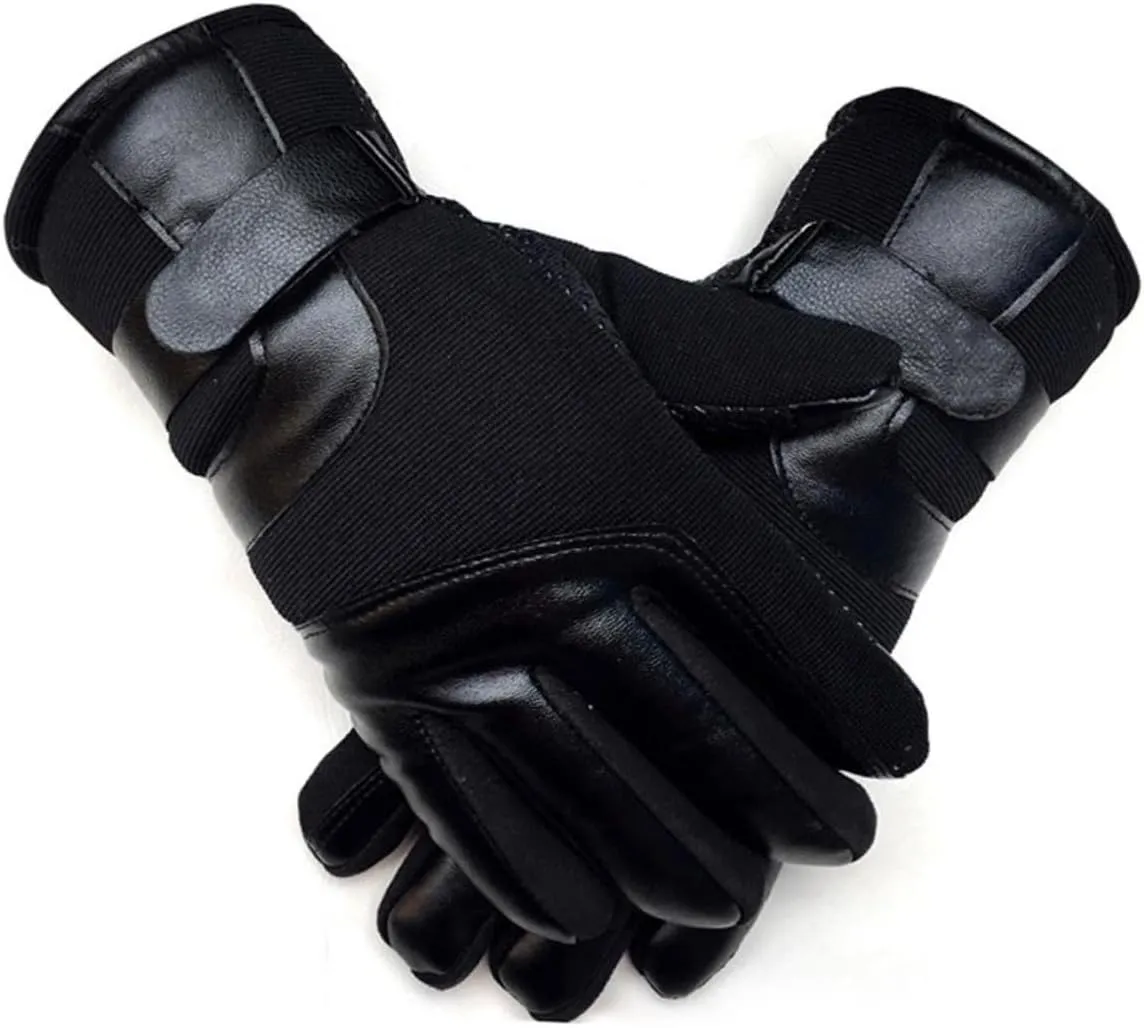 BESTYASH Cold Weather Gloves for Men Thicken Touchscreen Leather Windproof and Dry