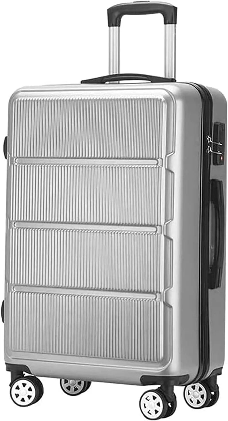 BKEKM Carry On Luggage Trolley Luggage Striped Luggage Three-position Combination Lock Suitcase Wear-resistant and Shock-absorbing Luggage Suitcase Lightweight