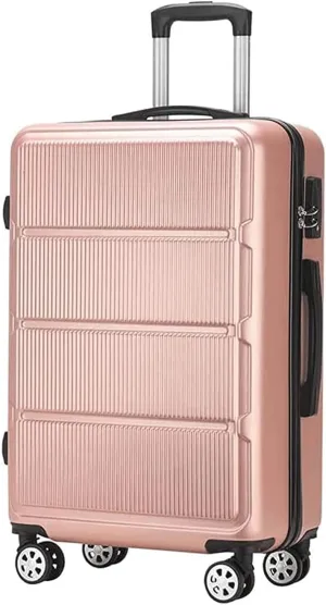 BKEKM Carry On Luggage Trolley Luggage Striped Luggage Three-position Combination Lock Suitcase Wear-resistant and Shock-absorbing Luggage Suitcase Lightweight