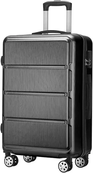 BKEKM Carry On Luggage Trolley Luggage Striped Luggage Three-position Combination Lock Suitcase Wear-resistant and Shock-absorbing Luggage Suitcase Lightweight