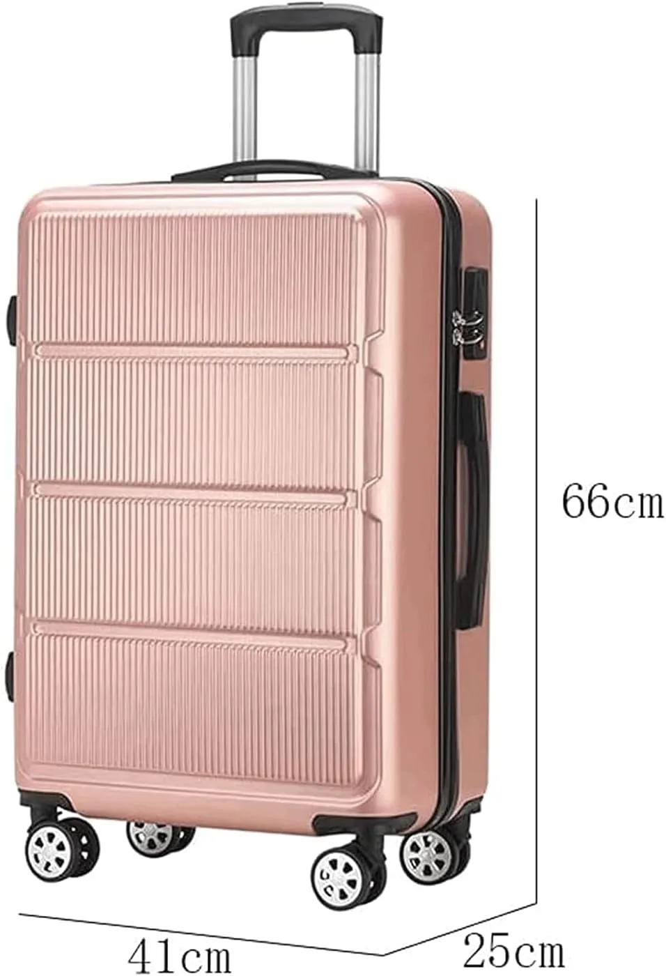 BKEKM Carry On Luggage Trolley Luggage Striped Luggage Three-position Combination Lock Suitcase Wear-resistant and Shock-absorbing Luggage Suitcase Lightweight