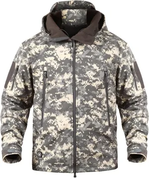 Blyo Waterproof Thermal Jacket, Men's Mountain Winter Coat Warm Fleece Ski Snow Jacket Waterproof Raincoat with Hood
