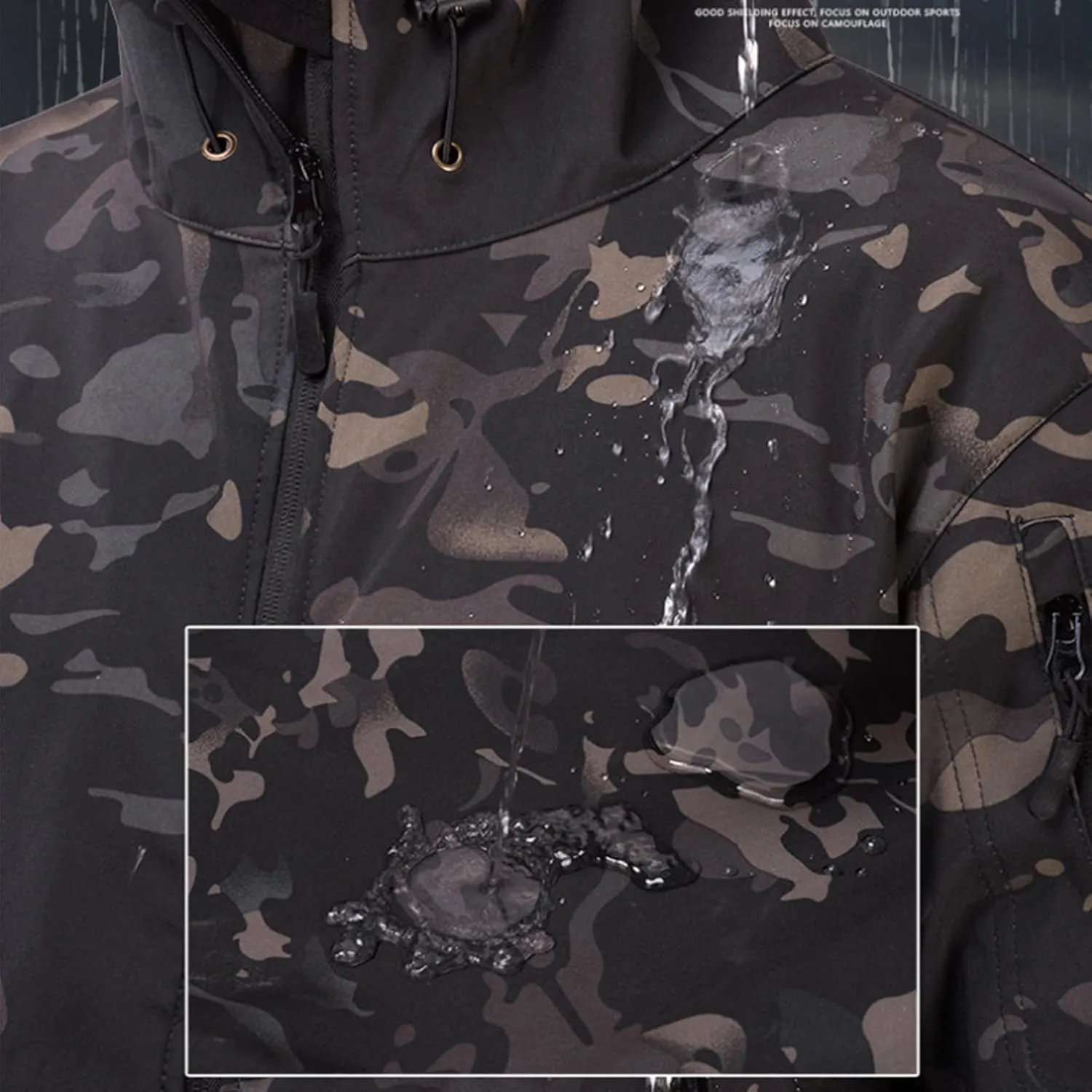 Blyo Waterproof Thermal Jacket, Men's Mountain Winter Coat Warm Fleece Ski Snow Jacket Waterproof Raincoat with Hood