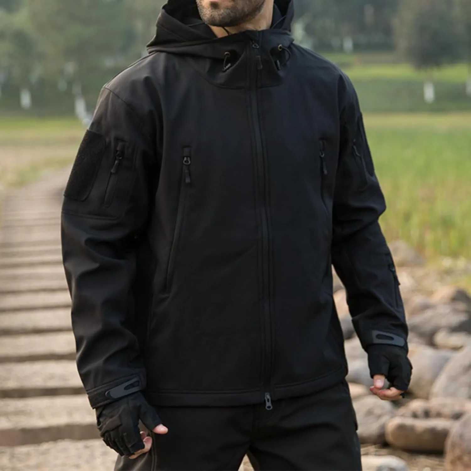 Blyo Waterproof Thermal Jacket, Men's Mountain Winter Coat Warm Fleece Ski Snow Jacket Waterproof Raincoat with Hood
