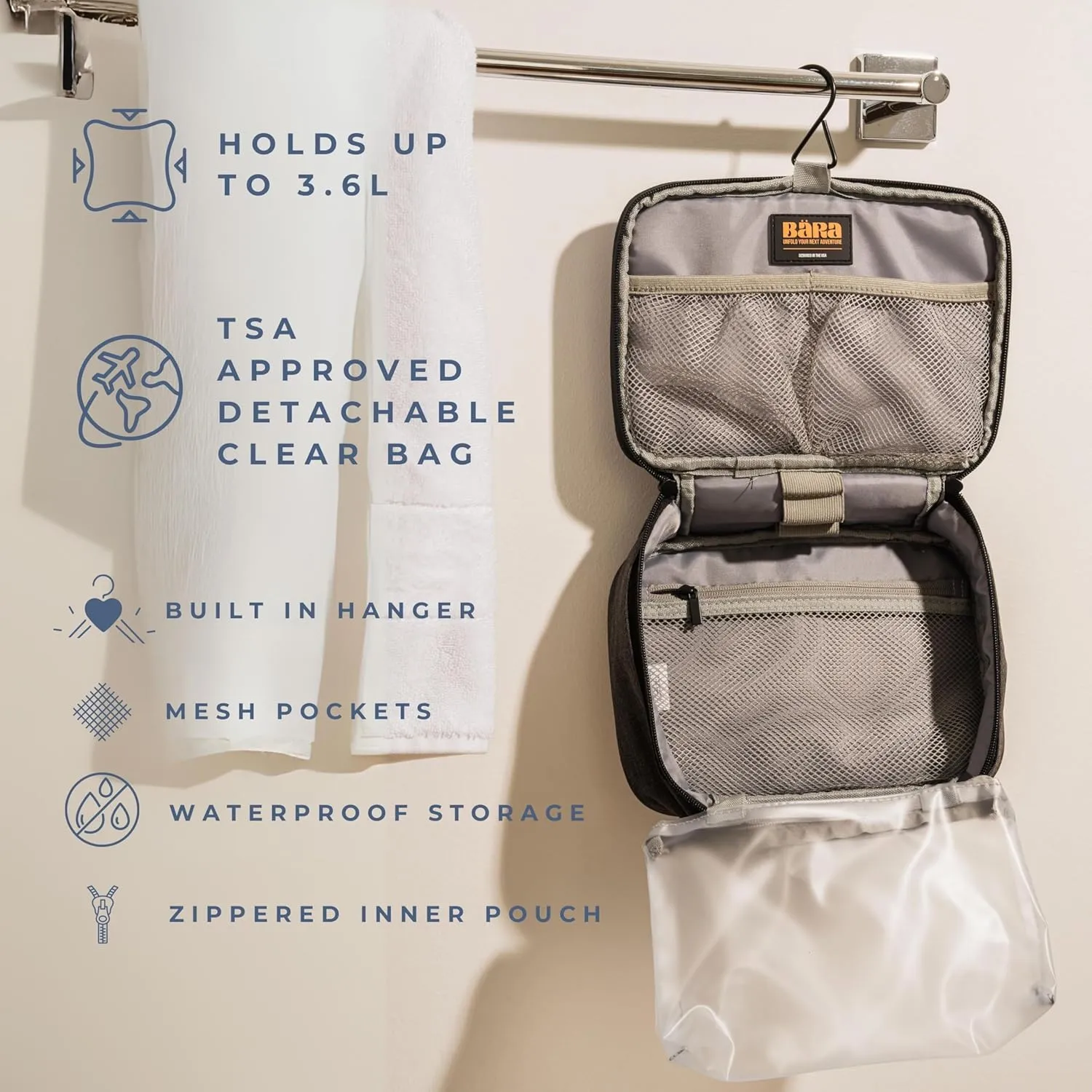 BRA Collapsible International Carry On Hardshell Suitcase with 360 Spinning Wheels - Water Resistant, Impact Resistant, TSA Approved Lock, Built In USB Charger, USB-C Charger, Water Bottle Holder,