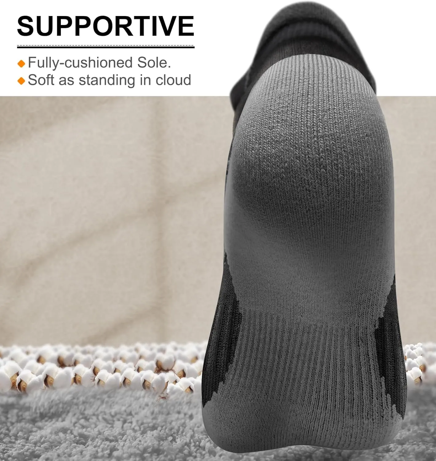 BULLIANT Women's Athletic Socks 4Pairs-Premium Polyester Blend,Arch Support,Anti-Slip Design,Breathable