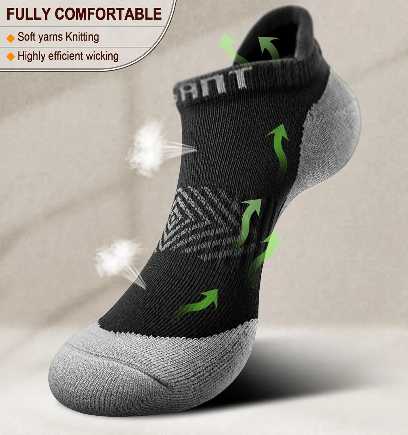 BULLIANT Women's Athletic Socks 4Pairs-Premium Polyester Blend,Arch Support,Anti-Slip Design,Breathable