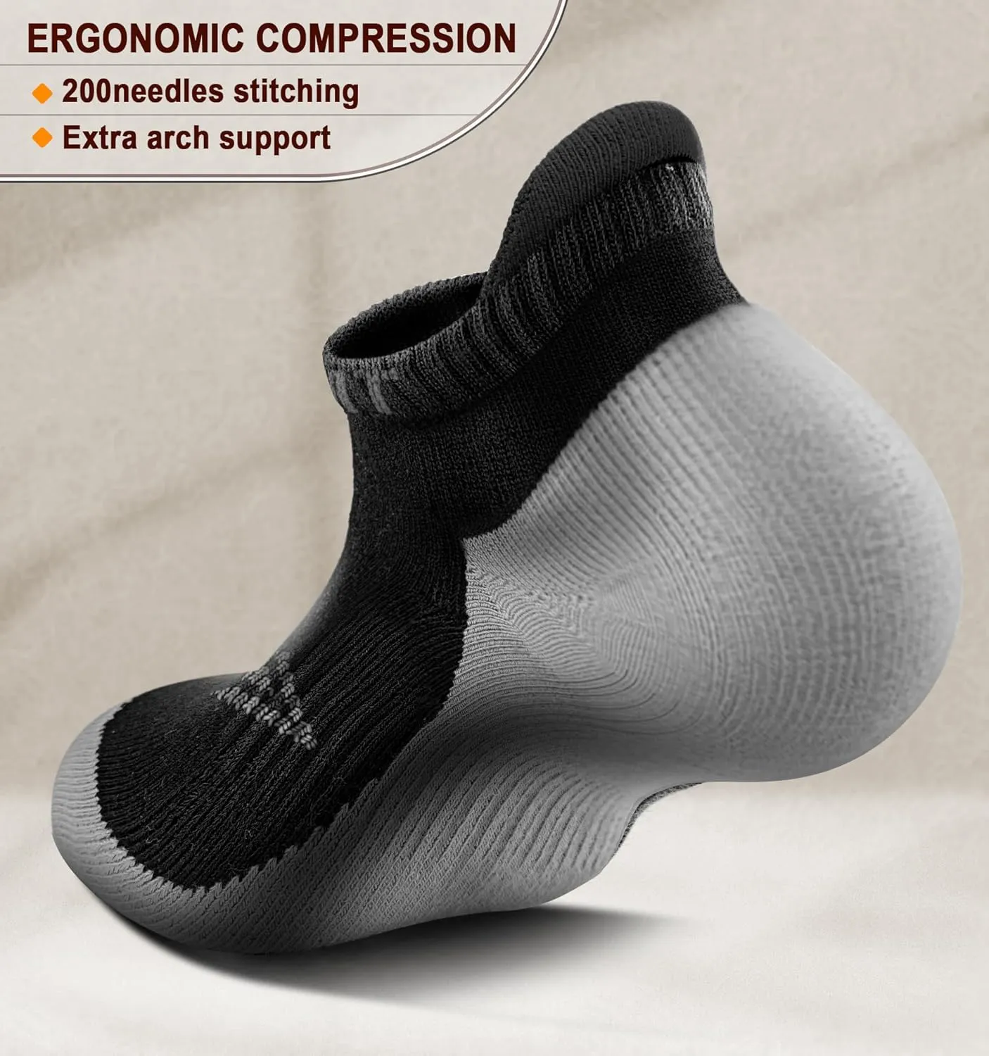 BULLIANT Women's Athletic Socks 4Pairs-Premium Polyester Blend,Arch Support,Anti-Slip Design,Breathable
