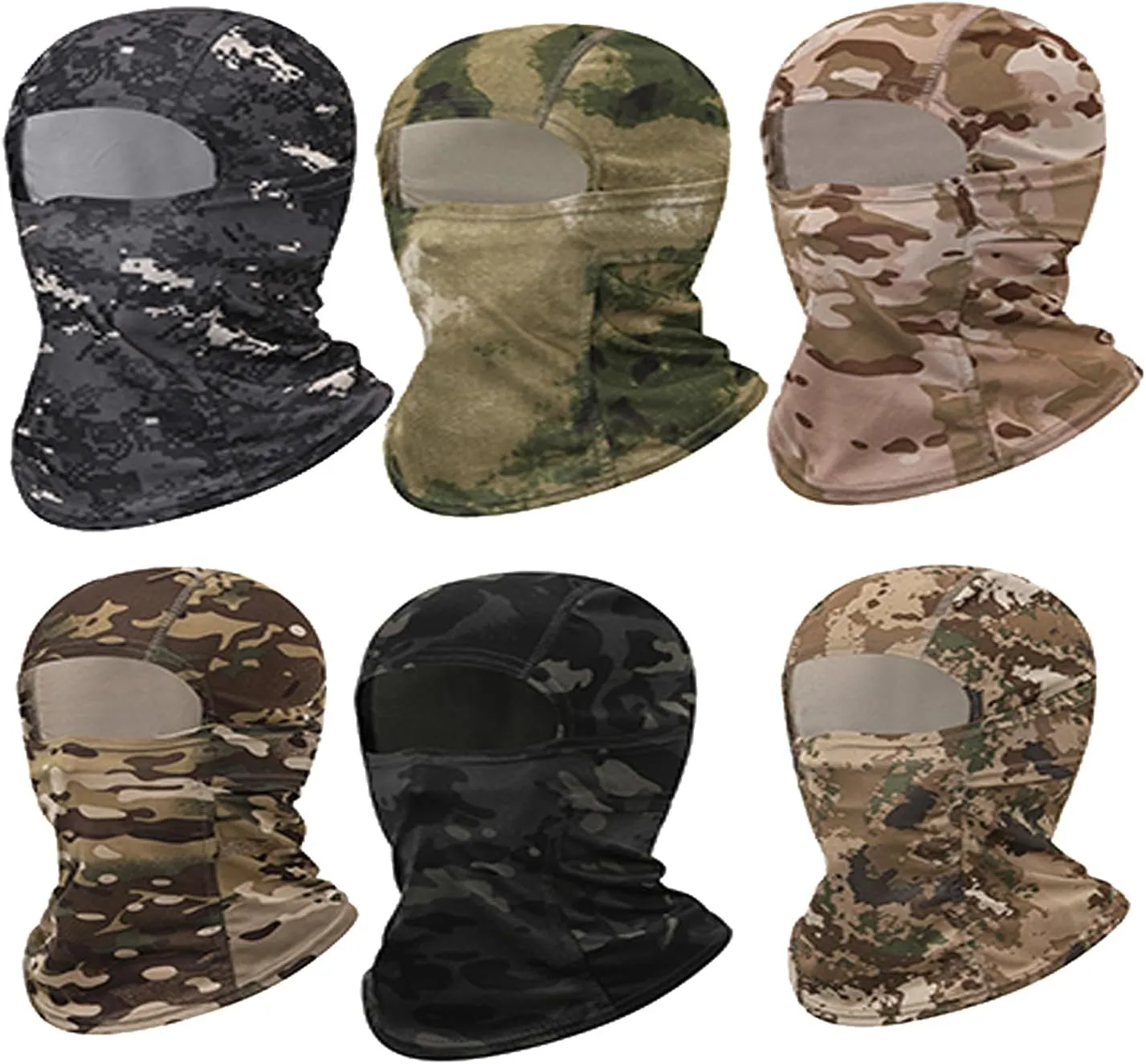 Camo Balaclava Ski Mask Bandana Full Face Mask UPF 50  Protection Windproof Face Cover Sport Neck Gaiter Motorcycle Scarf