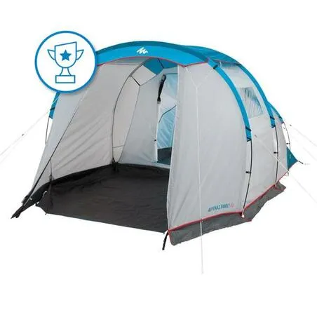 Camping tent with poles - arpenaz 4.1 - 4 person - 1 bedroom