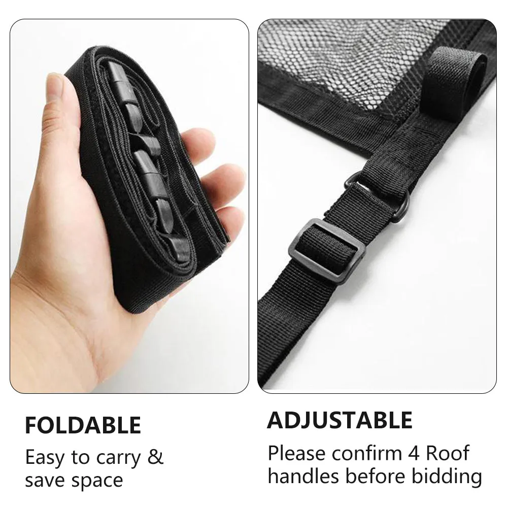 Car Fishing Rod Strap Vehicle Rod Carrier Storage Net Fishing Pole Holder SUV-2PCS Black Fishing Strap  Storage Bag