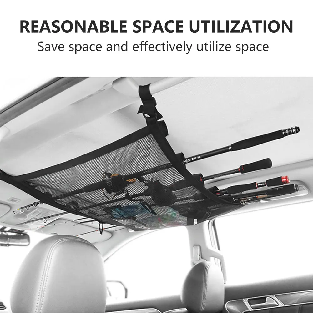 Car Fishing Rod Strap Vehicle Rod Carrier Storage Net Fishing Pole Holder SUV-2PCS Black Fishing Strap  Storage Bag