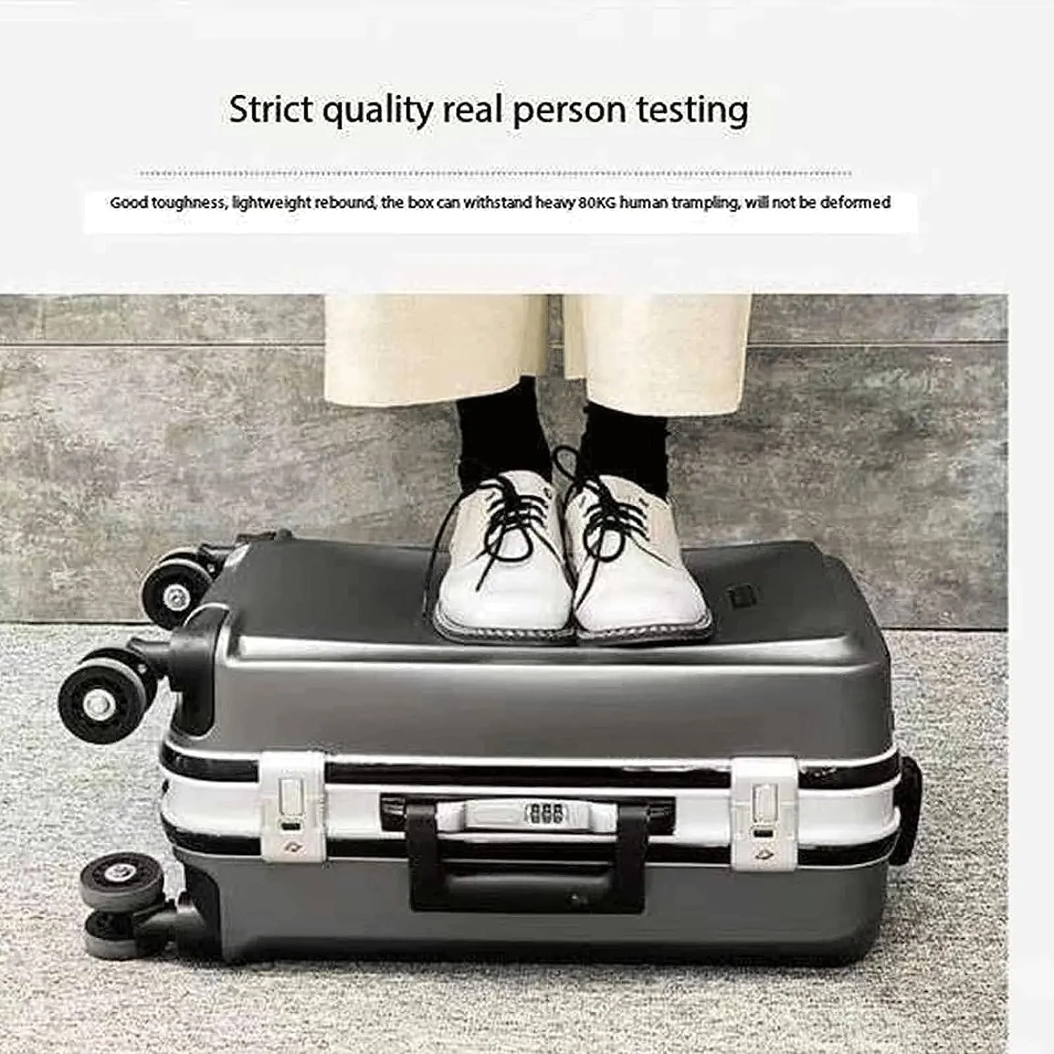 Carry On Luggage Hard Luggage Shock Absorbing Universal Wheel Suitcase Simple Trolley Luggage Aluminum Frame Double Buckle Password Luggage Lightweight