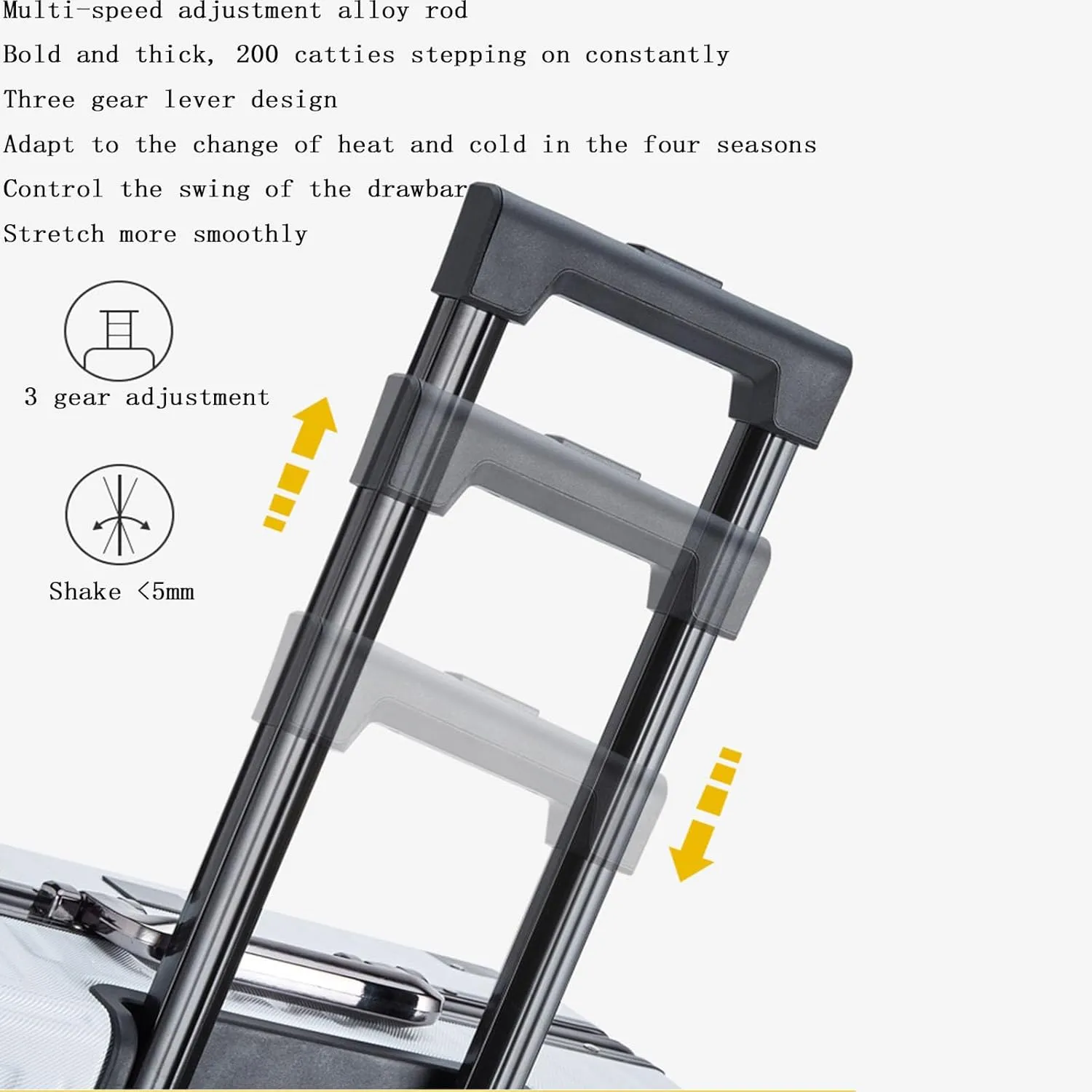 Carry-on Luggage, Suitcase with Silent Shock-Absorbing Universal Wheels, Hard Expandable and Large Capacity, Suitable for Traveling (White 24 inches)