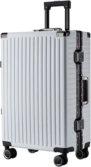 Carry-on Luggage, Suitcase with Silent Shock-Absorbing Universal Wheels, Hard Expandable and Large Capacity, Suitable for Traveling (White 24 inches)