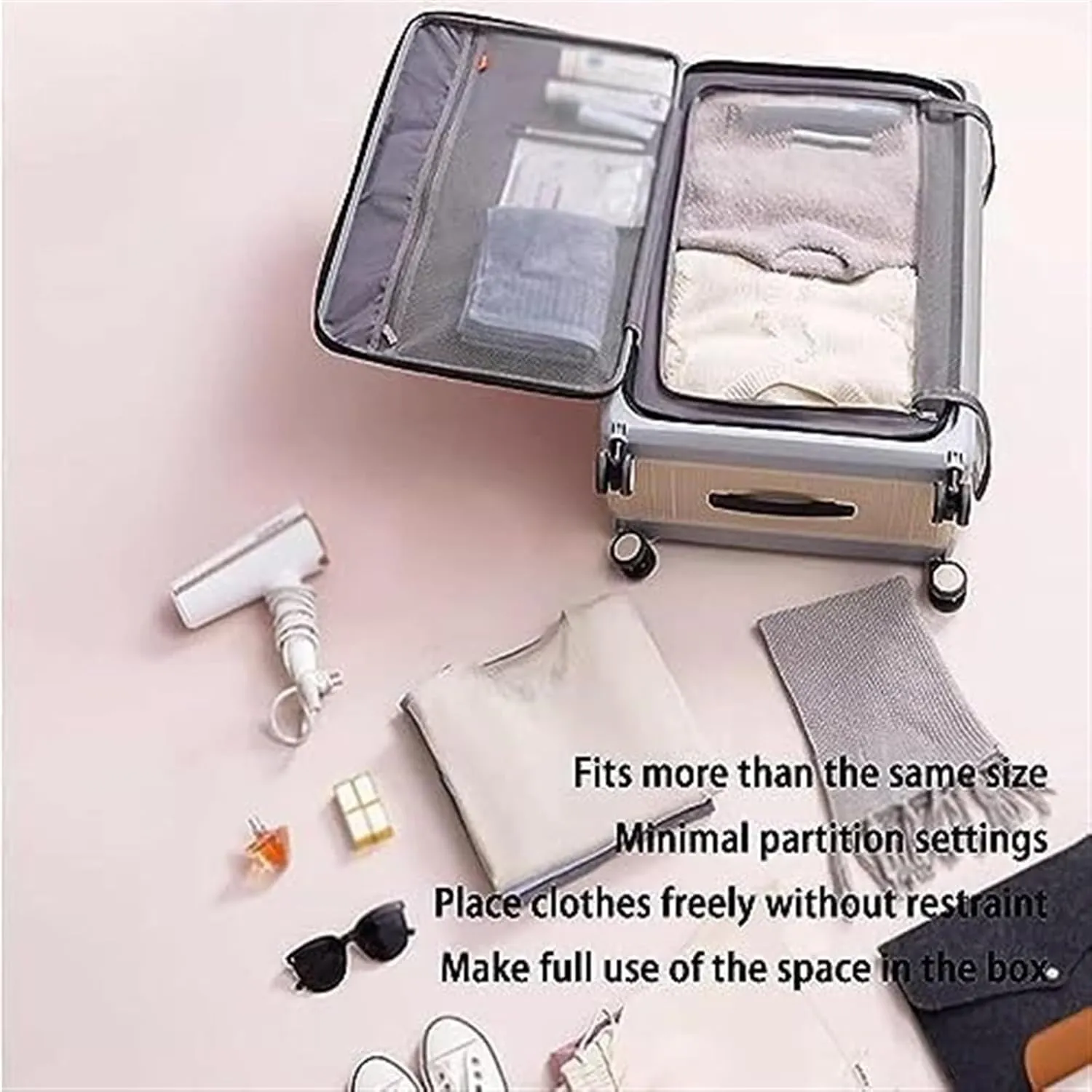 Carry-on Suitcase Luggage Foldable Suitcases Adjustable Trolley Carry On Luggage Front Open Suitcase Carry-on Suitcases Carry On Luggages (Color : B, Size : 20 in)